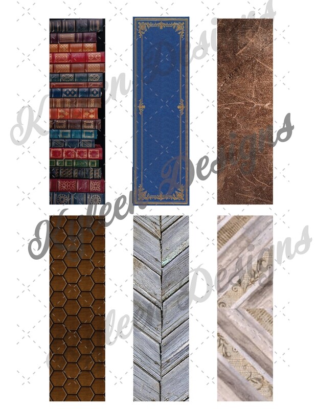 Vintage books, leather glitter Pen Wrappers™  for waterslide High Res PNG file