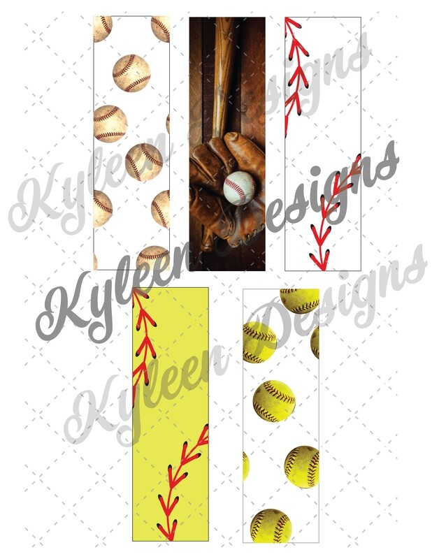 Baseball/ Softball glitter Pen Wrappers™  for waterslide High Res PNG file