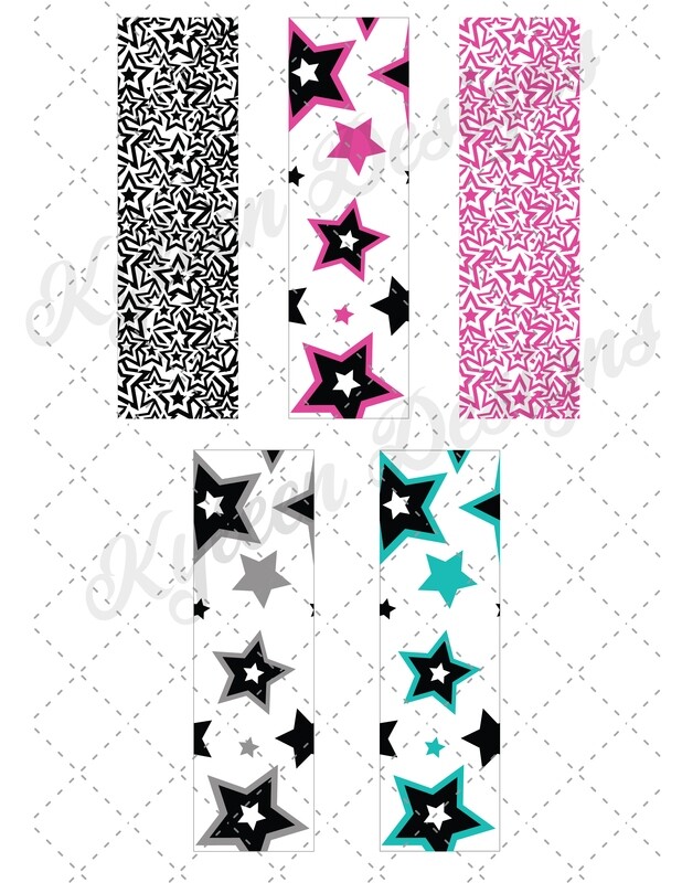 Star Pen Wrappers™  for waterslide High Res PNG file