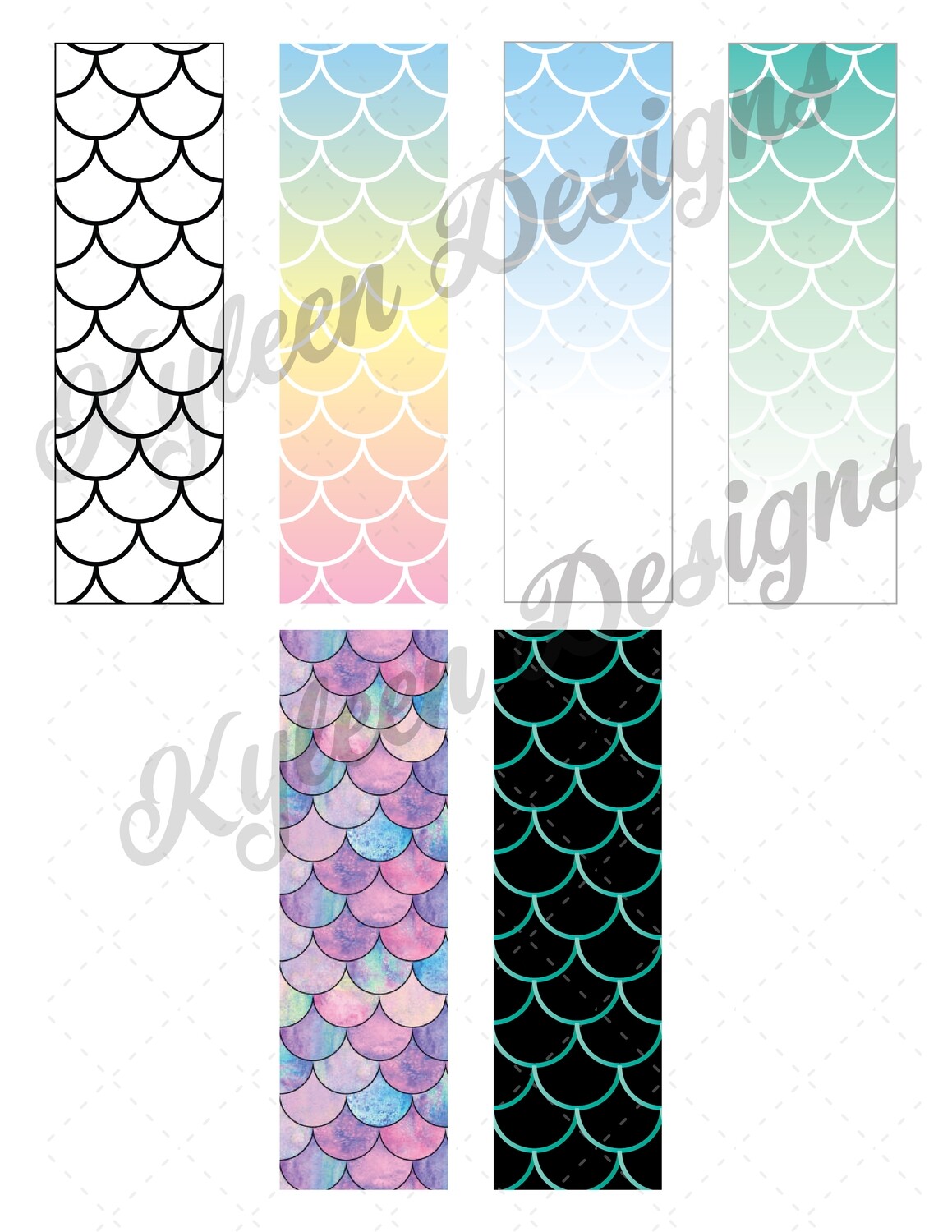 Mermaid Scales Wrappers™  for waterslide High Res PNG file