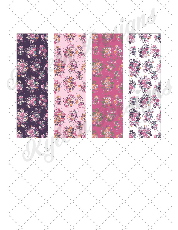 Romantic Floral Pen Wrappers™  for waterslide High Res PNG file