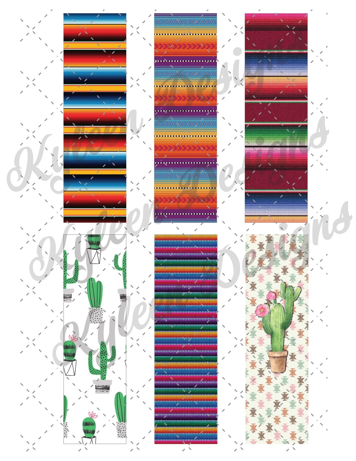 Serape Pen Wrappers™  for waterslide High Res PNG file