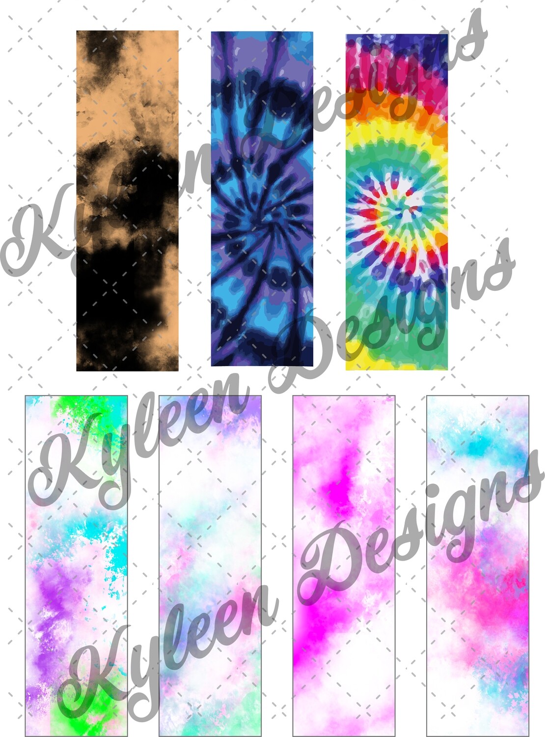 Glitter tie dye wraps for waterslide High Res PNG file
