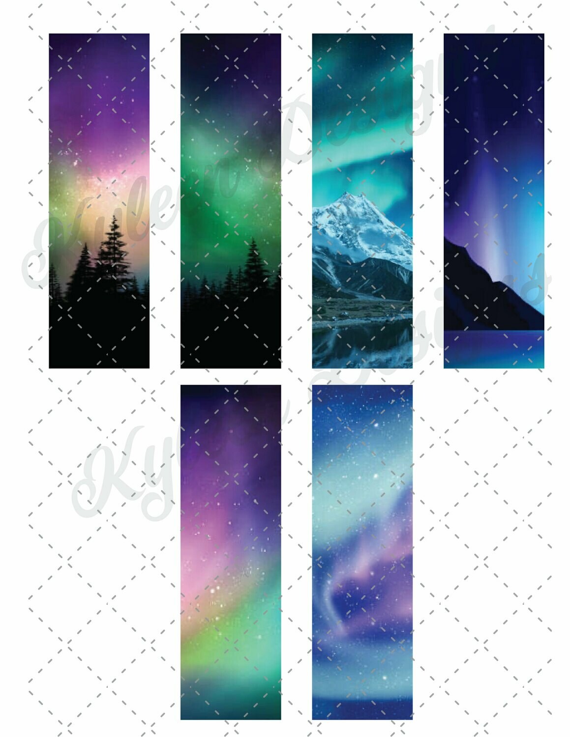 Northern lights Pen Wrappers™  for waterslide High Res PNG file