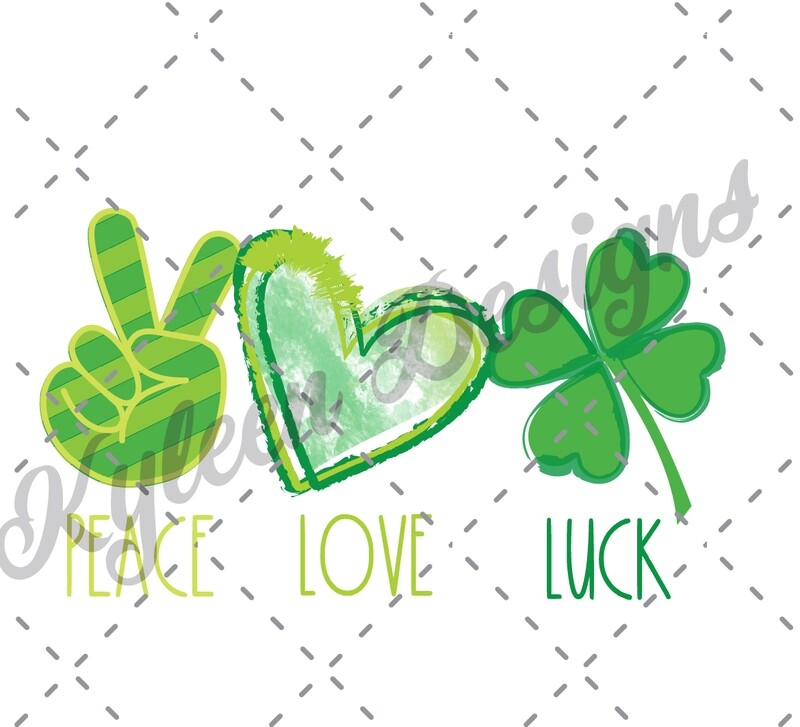 Peace love luck PNG file
