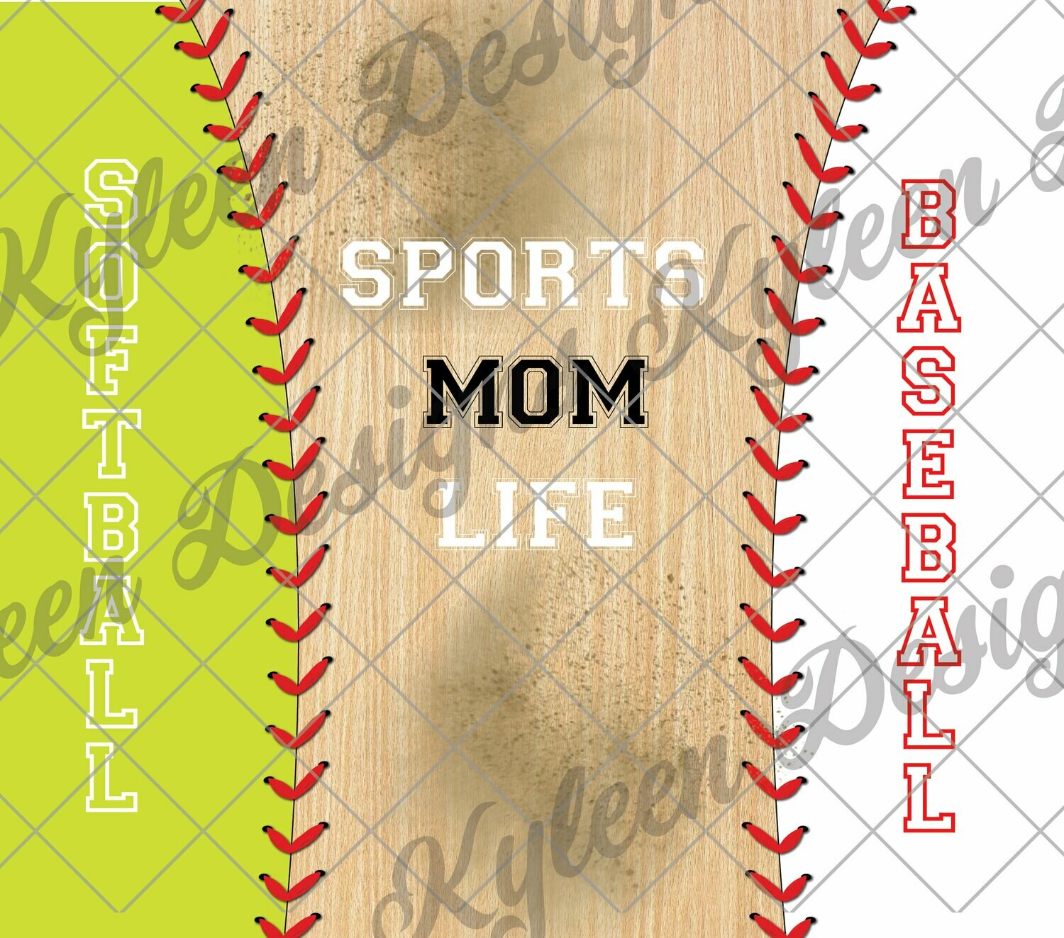 20 ounce straight Sports Mom life wrap for sublimation, waterslide High res PNG digital file