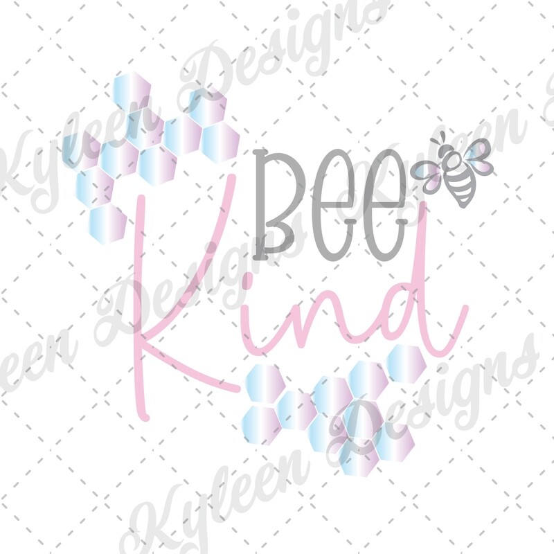 Bee kind high res 300 dpi png file