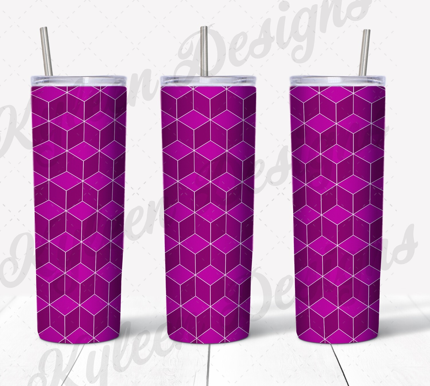 20 ounce straight Berry Tumbling blocks wrap for sublimation, waterslide High res PNG digital file