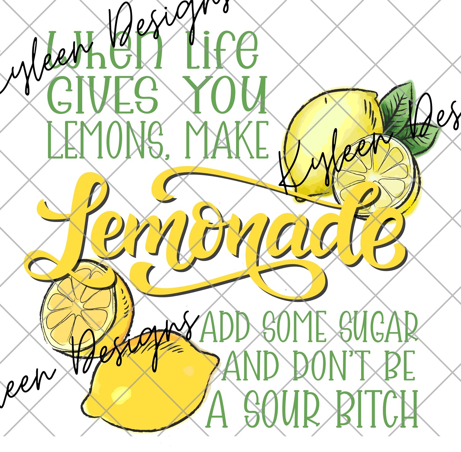 When life gives you lemons PNG DIGITAL FILE- high res 300 dpi