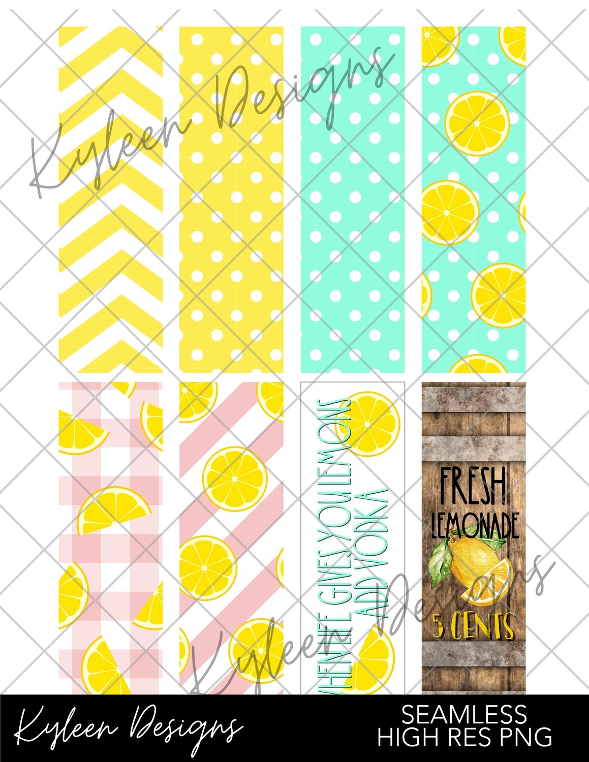Lemonade Pen Wrappers™  for waterslide High Res PNG file