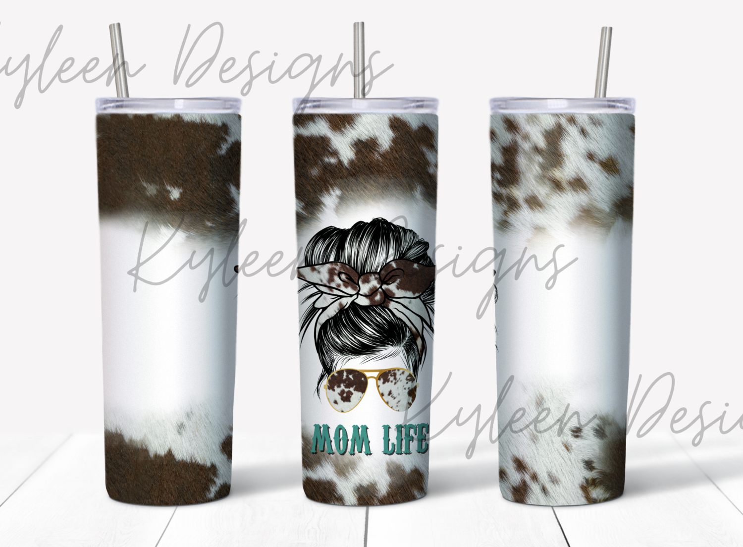 20 Mom bun cow hide MOM LIFE wrap for sublimation, waterslide High res PNG digital file