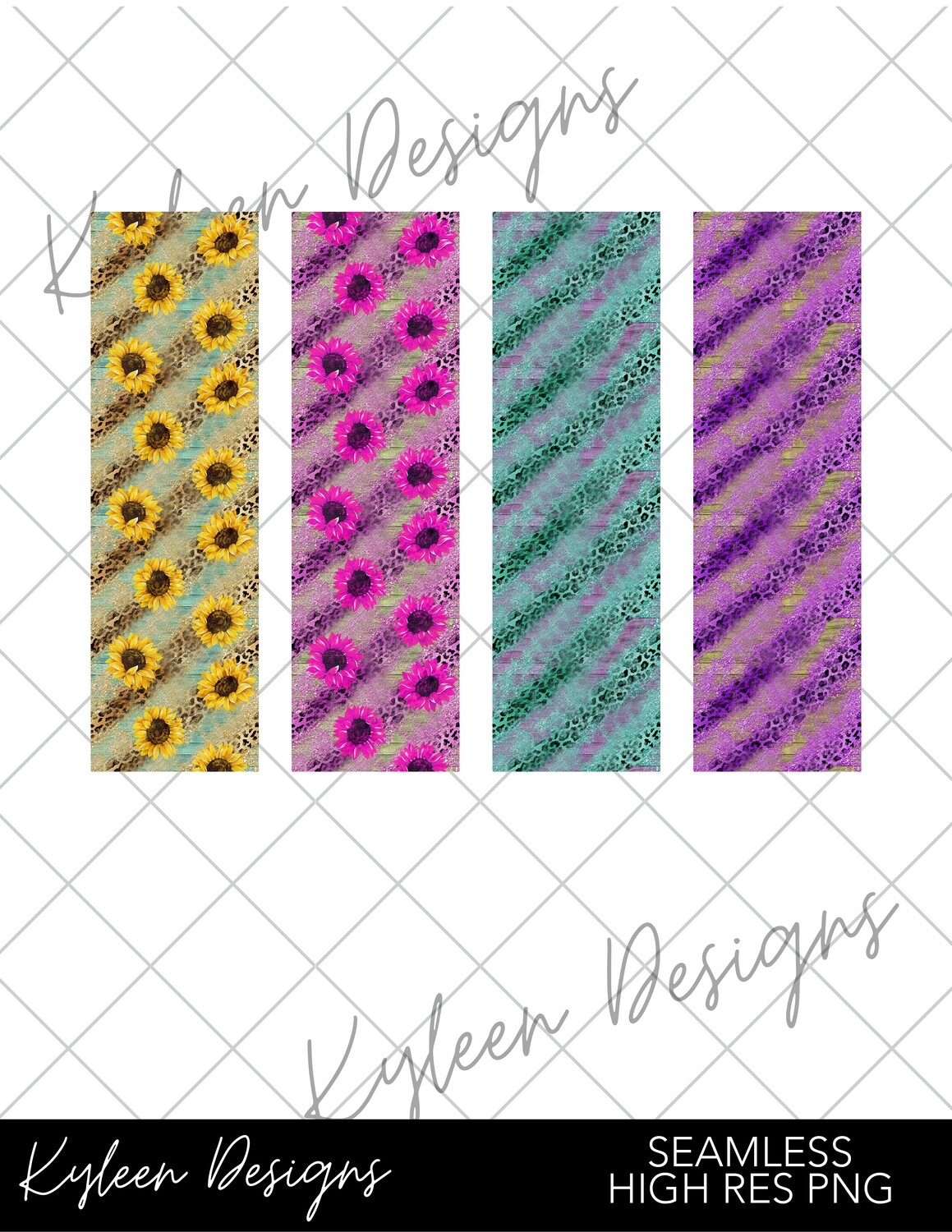 Seamless Leopard flower Pen Wrappers™  for waterslide High Res PNG file