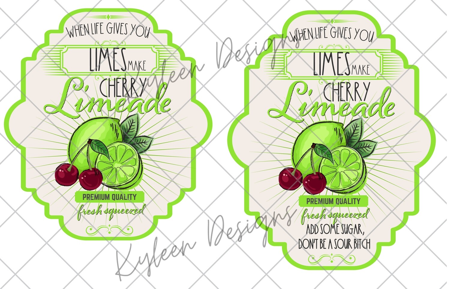 Cherry Limeade Label PNG DIGITAL FILES- high res 300 dpi
