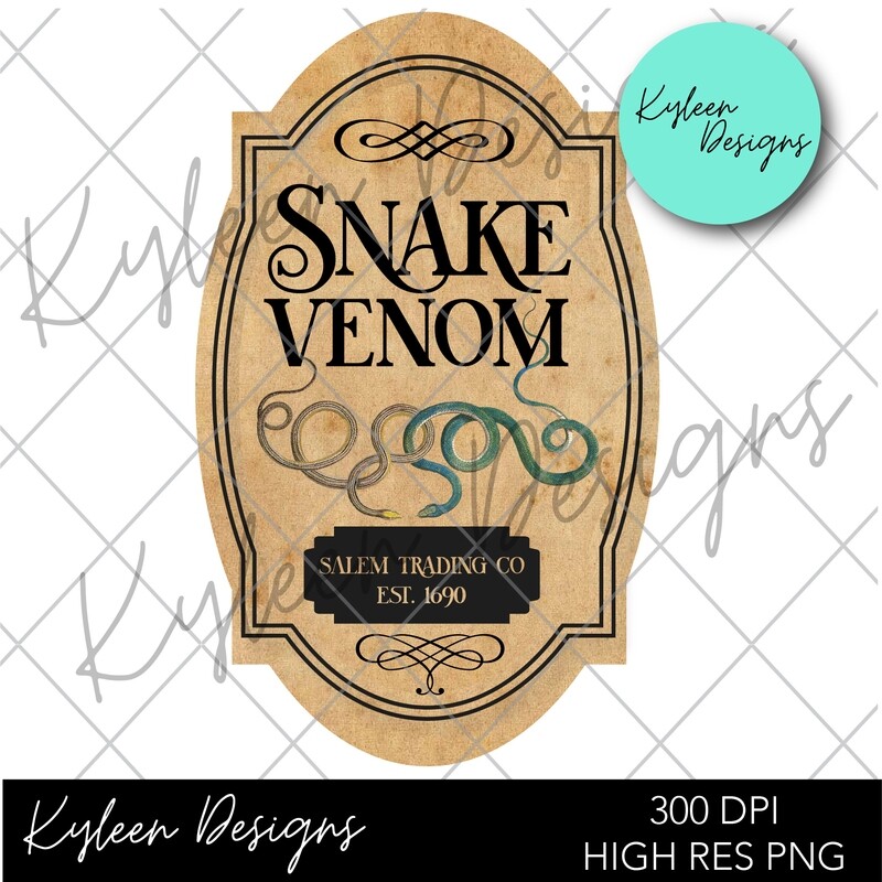 Snake Venom Label PNG DIGITAL FILES- high res 300 dpi