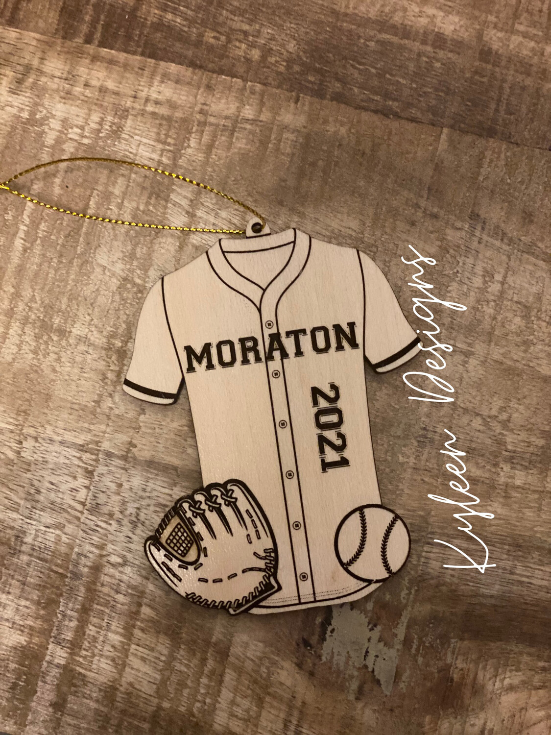 Engraved Baseball Jersey Ornament 