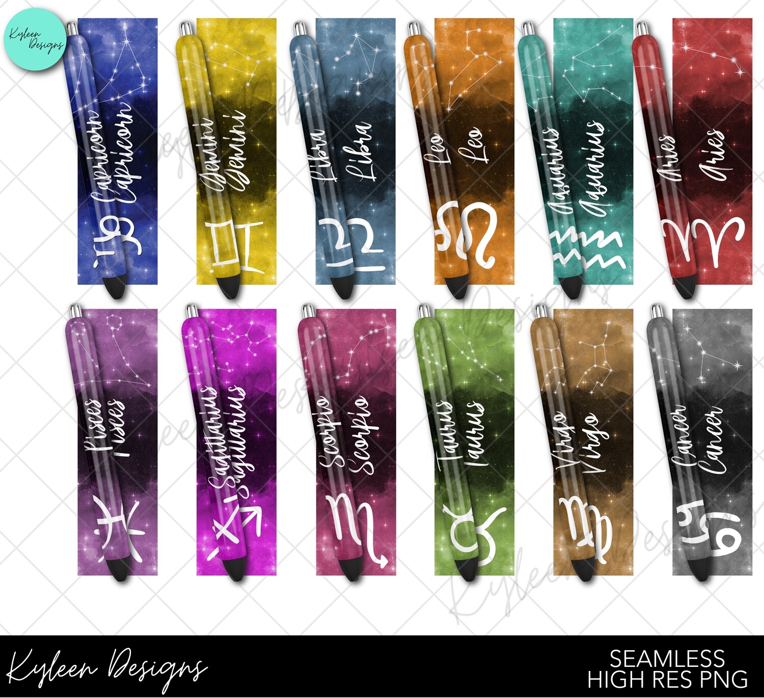 zodiac pen wrappers™  for waterslide High Res PNG file
