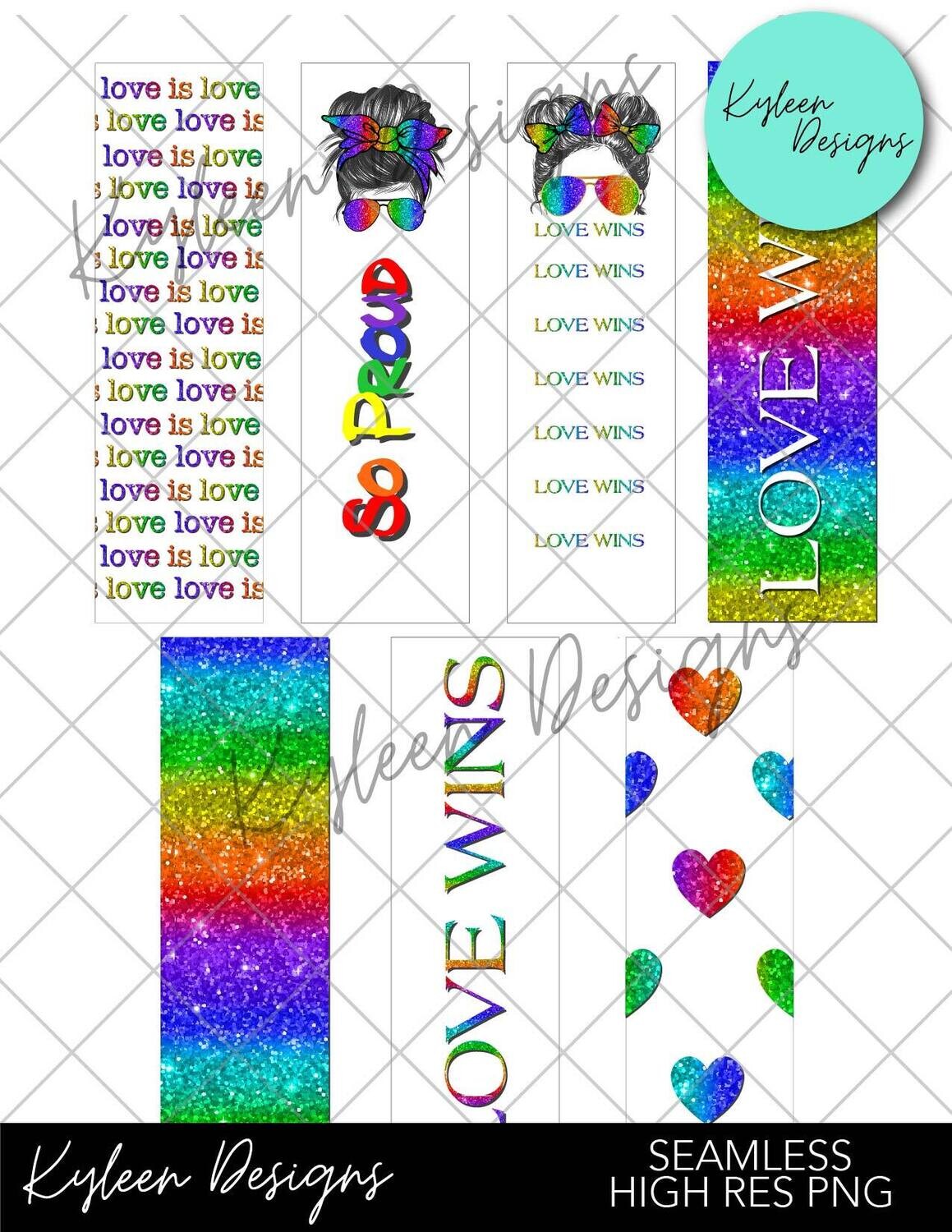 Pride pen wrappers™  for waterslide High Res PNG file