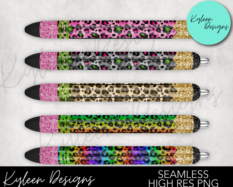 Pencil Leopard pen wrappers™  for waterslide High Res PNG file