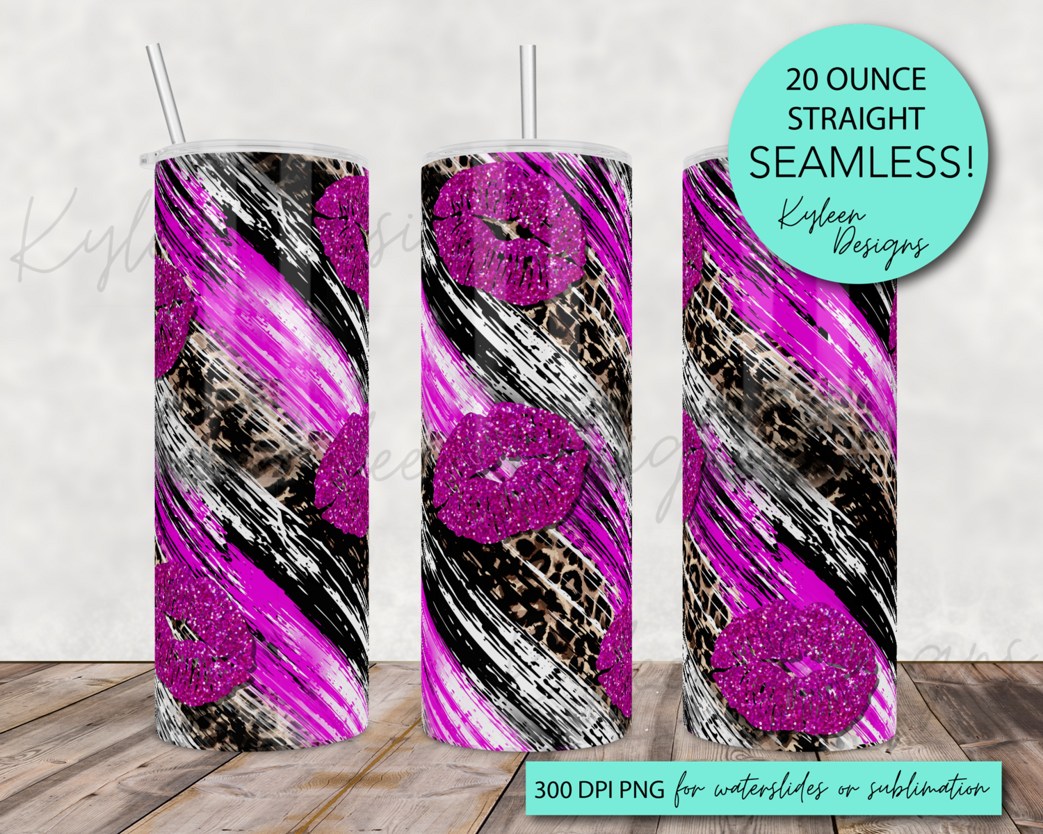 20 ounce milky way glitter lips xoxo wrap for sublimation, waterslide High res PNG digital file