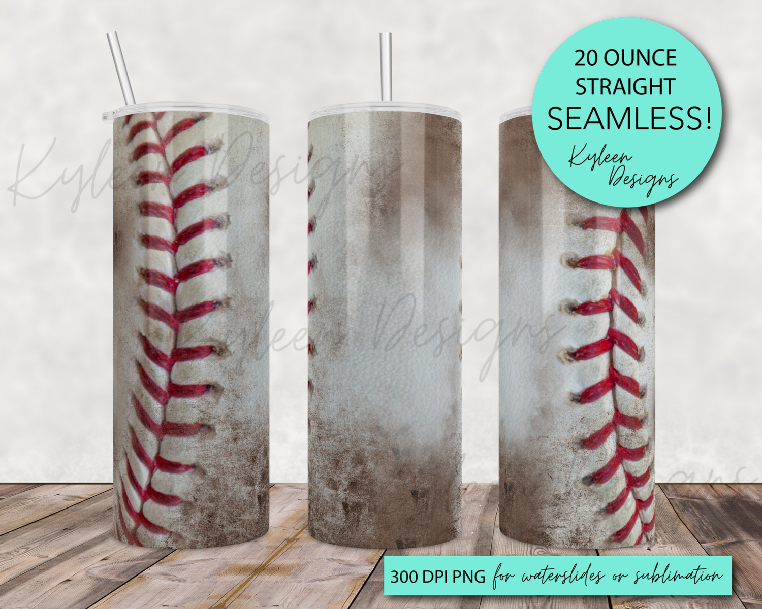 20 ounce add your own verbiage baseball wrap for sublimation, waterslide High res PNG digital file