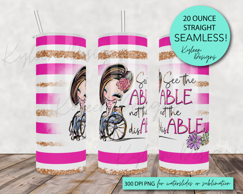 20 ounce all about the abler for sublimation, waterslide High res PNG digital file