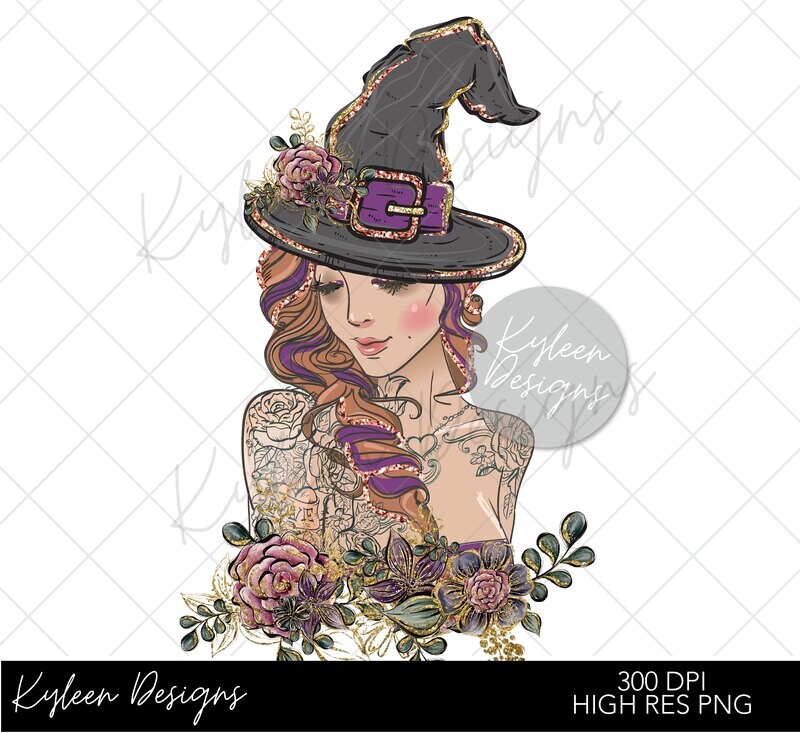 Pretty Witch High Res PNG 300 DPI file