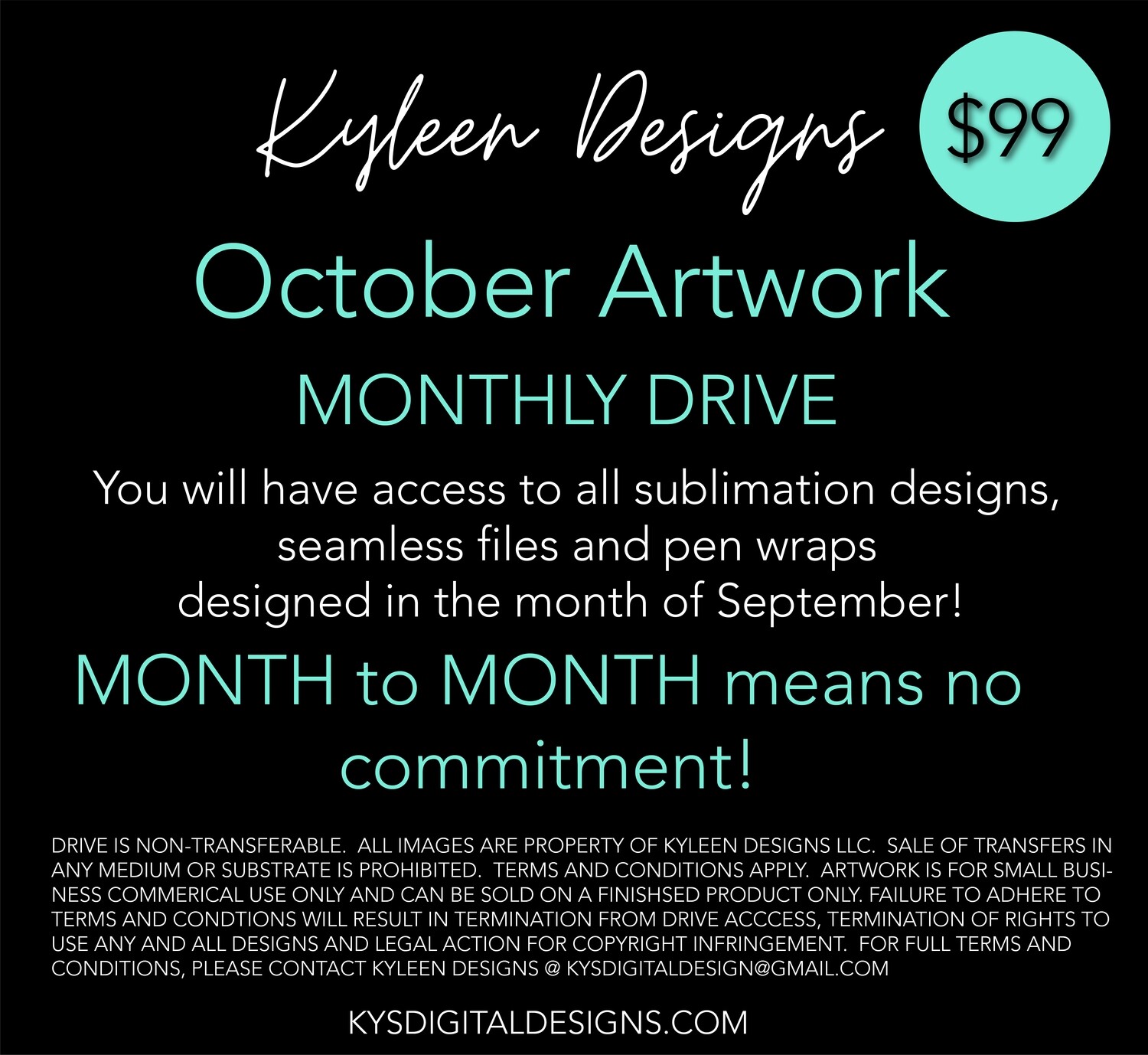 2022 MONTHLY ARTWORK DRIVE- October