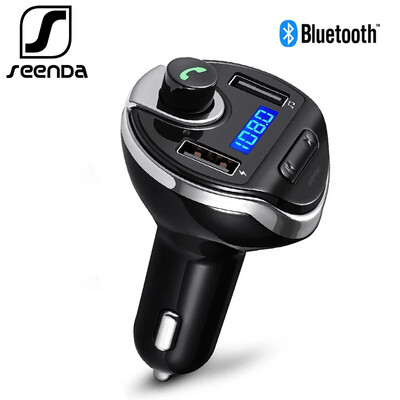 SeenDa 30W Dual USB Car Charger Bluetooth Car FM Transmitter Wireless Mobile Phone Car-Charger for Samsung iPhone Black Friday