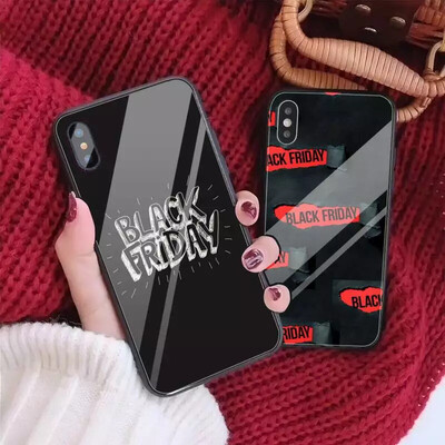 Black Friday Night Phone Case Glass Designer for Iphone 11 Pro Max XR 7 8 PLUS Back Cover Case