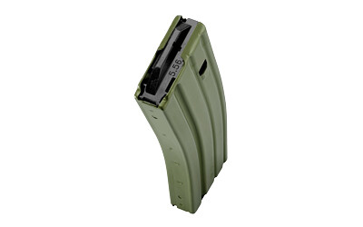 DURAMAG, DuraMag Speed, Magazine, 223 Remington/556NATO, 30Rd, OD Green Anodized Aluminum, Fits AR15, Black AGF Anti-tilt Follower