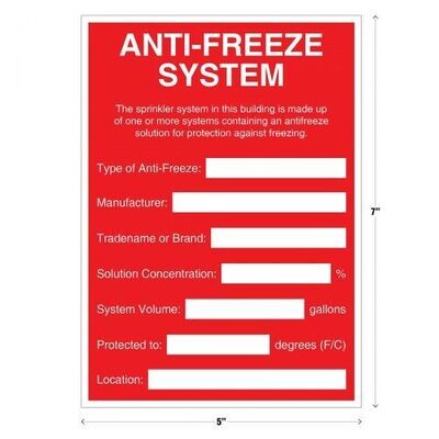 Custom Laser Engraved Anti-Freeze System Data Plate