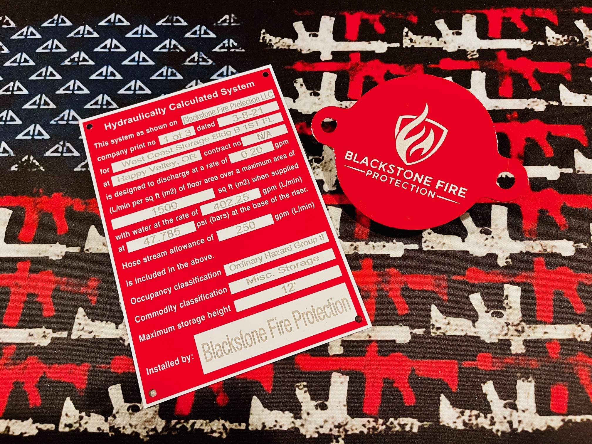 Custom Laser Engraved Hydraulic Data Plates-Hydraulic System