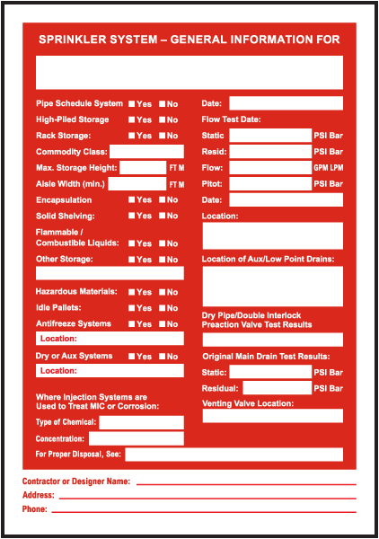 Custom Laser Engraved Hydraulic Data Plates-Hydraulic Calc. System-Florida