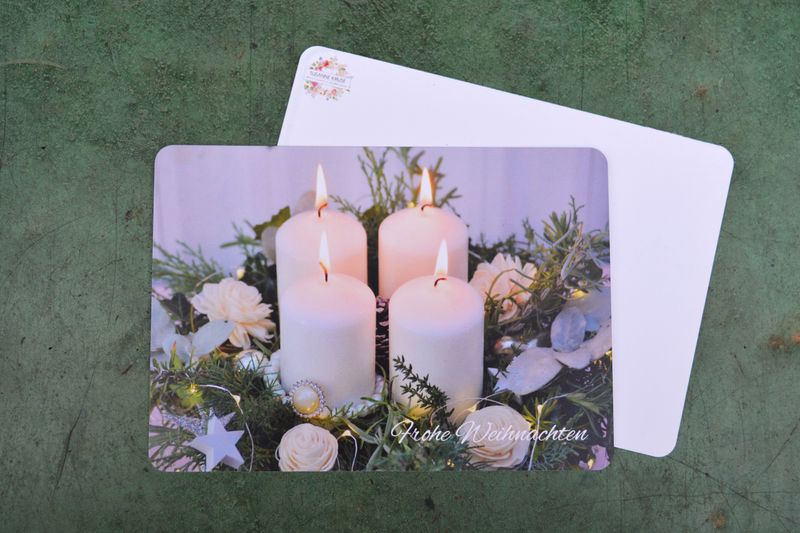 Postkarte Din a6 Motiv Frohe Weihnachten, 5 Stück, MATTPAPIER, abgerundete Ecken