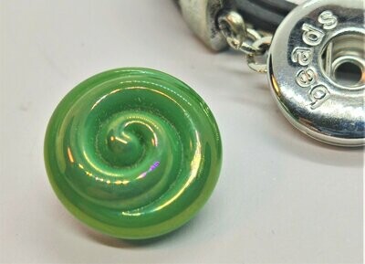 Wechseldruckknopf irisgrün für BASIS-Wickelarmband