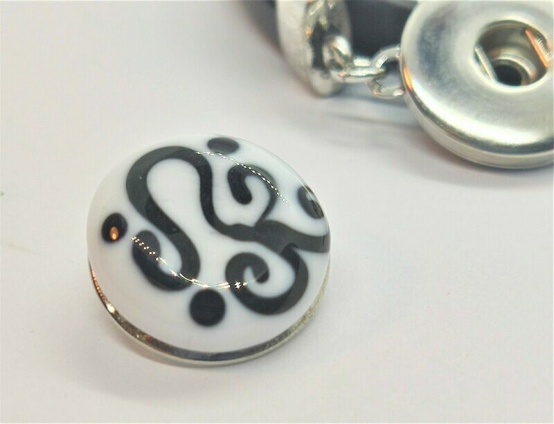 Wechseldruckknopf s/w für BASIS-Wickelarmband