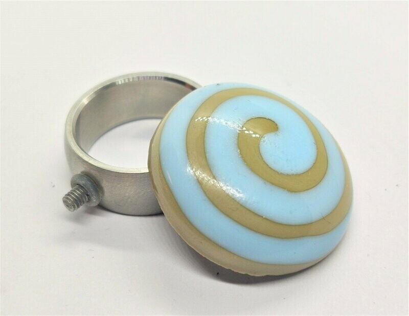 RINGTOP in taupe-türkis - Spirale