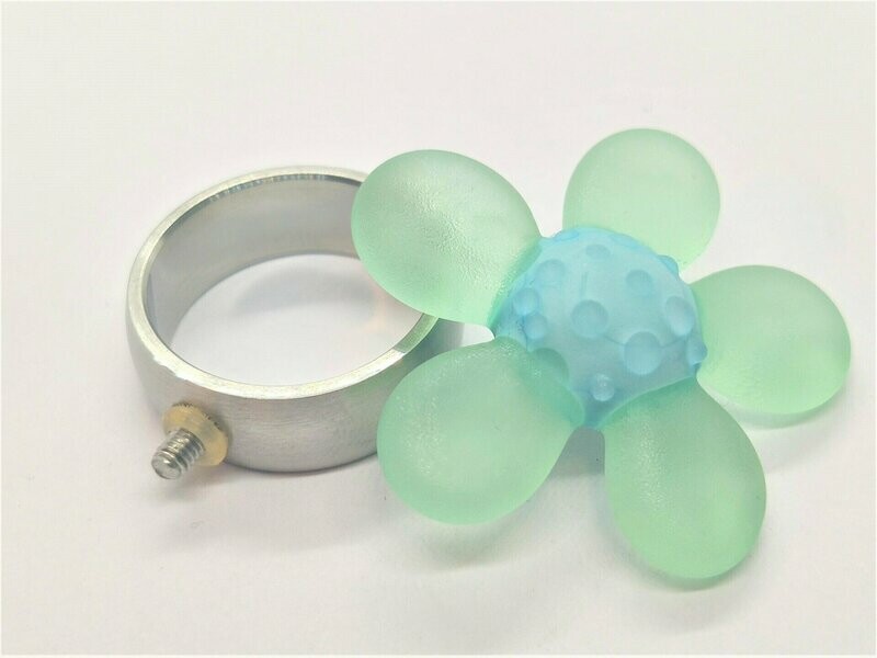 RINGTOP filigrane Blume "Minty" hellgrün-türkis