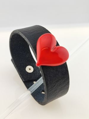 LEDER-ARMBAND für Wechsel-Tops, schwarz