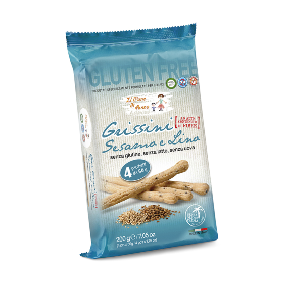 Il pane di anna Grissini al sesamo e lino monoporzione