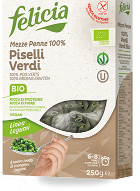 Felicia bio Mezze penne Piselli verdi