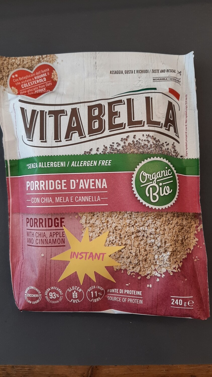 Vitabella Porridge d&#39;Avena con chia mela e cannella