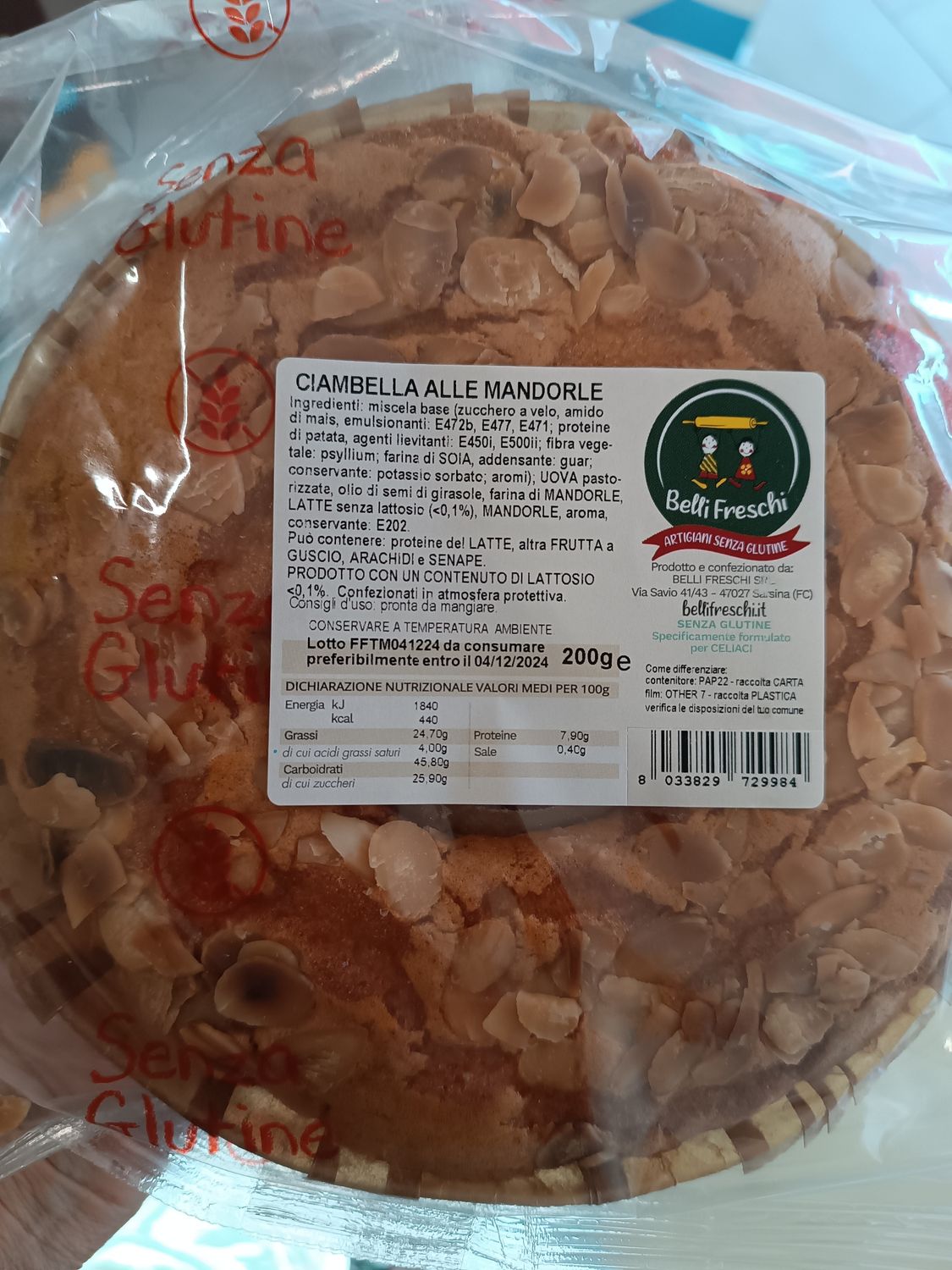 Belli Freschi Ciambella mandorle