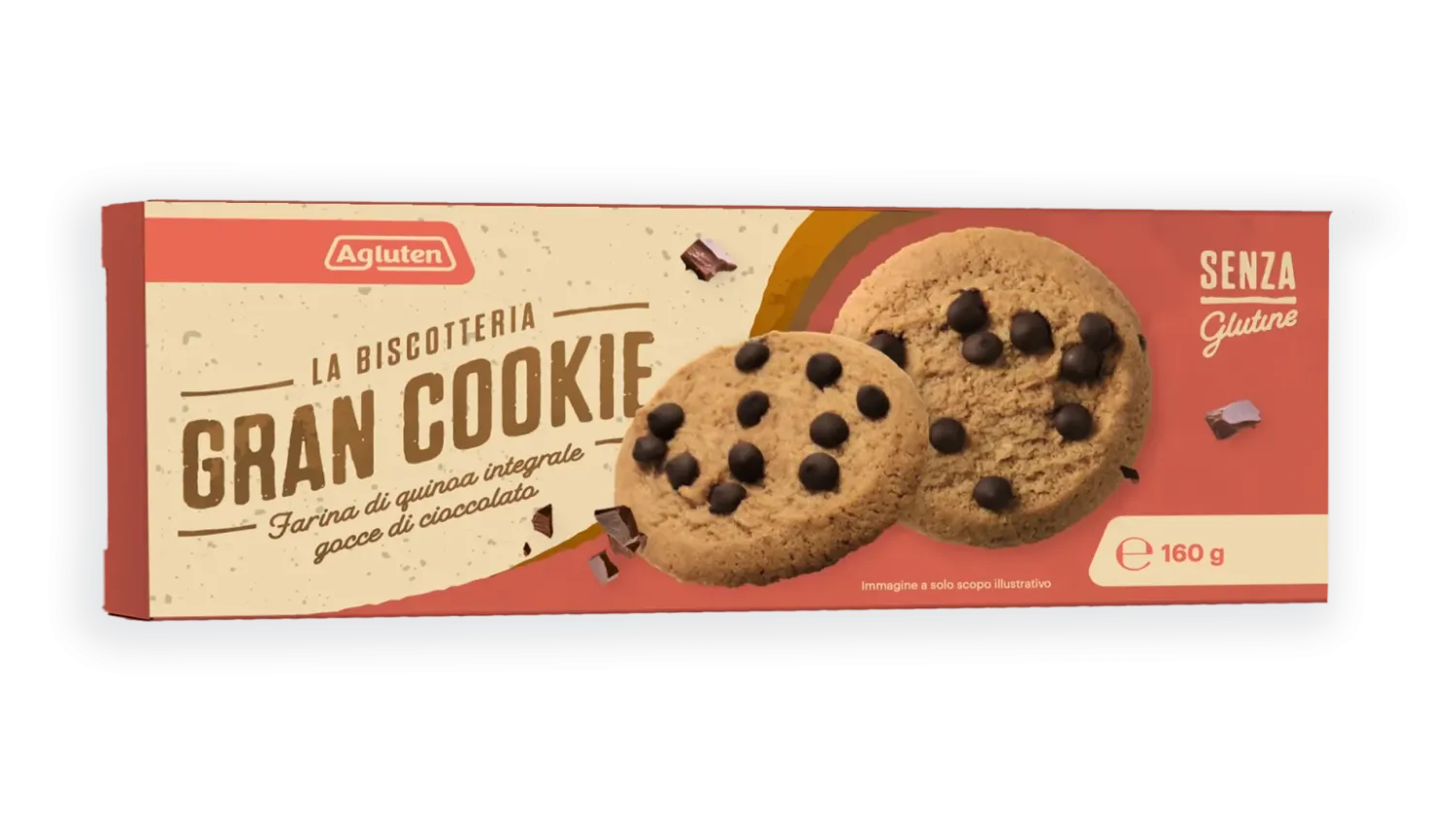 Agluten Gran Cookie farina quinoa Integrale gocce di cioccolato