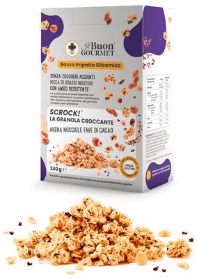 Il Buon Gourmet  Granola di avena, nocciole a fave di cacao