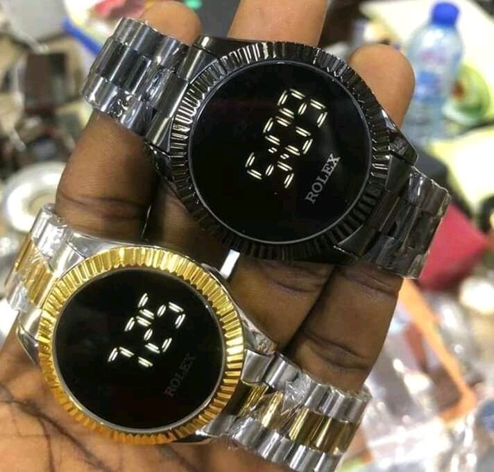 Digital Rolex wristwatch.