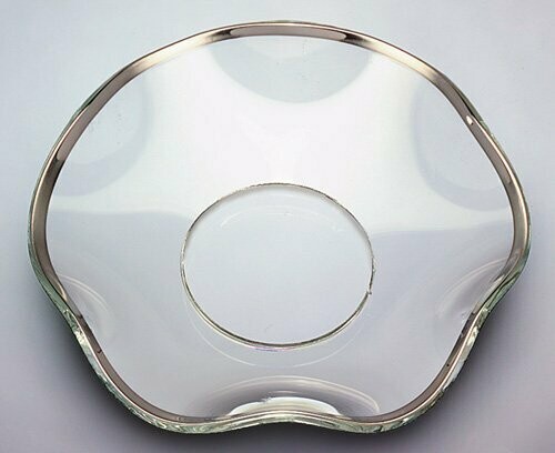 LM01202 70/25 gewellt mit Platinrand, Kerzenmanschetten, Kerzenring, Bobèche, Tropfenfänger