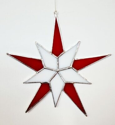 doppelter Stern rot weiß 16,5 x16,5cm