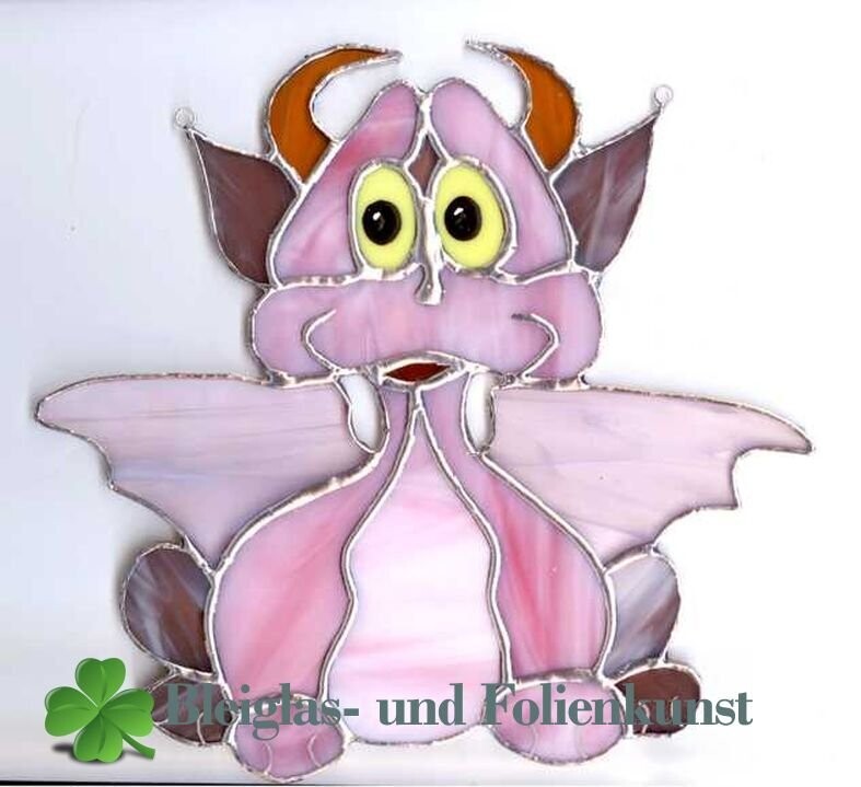 Drache Mellany, Tiffany Fensterbild, 20cm breit 20cm hoch, Handarbeit Drache Mellany, Tiffany Fensterbild, 20cm breit 20cm hoch, Handarbeit
