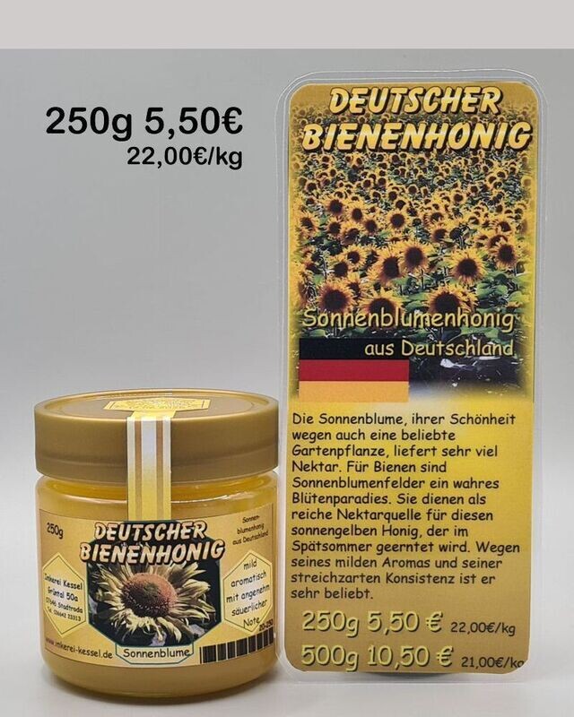 Sonnenblumenhonig  Deutschland 250g